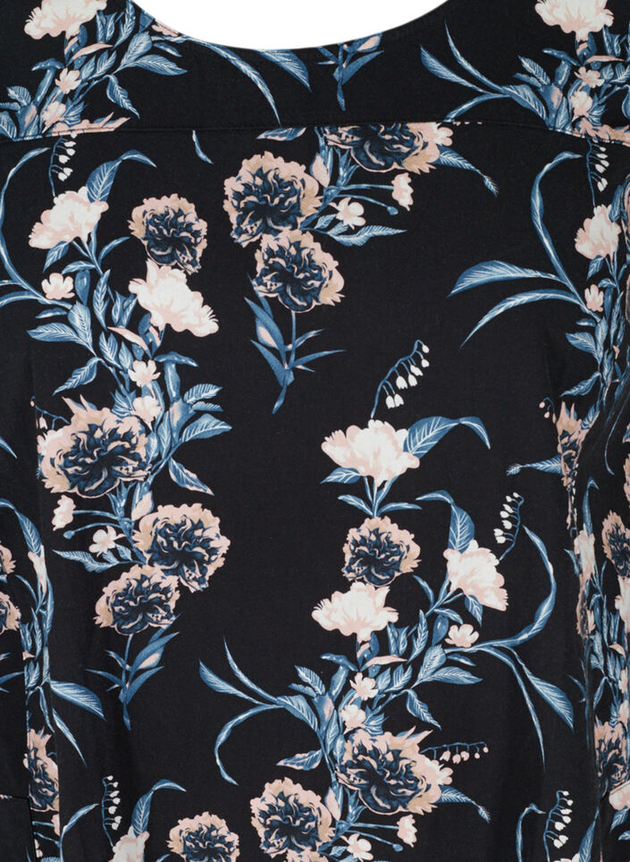 Short-sleeved, printed cotton dress, Blue, Packshot image number 2
