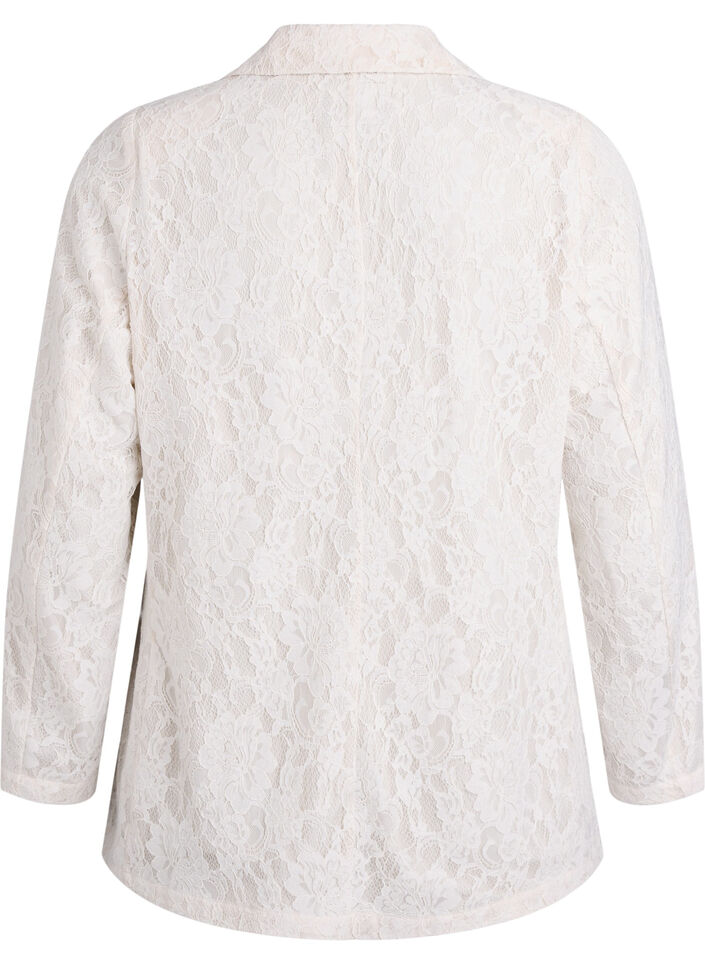 Lace blazer with button closure, Vanilla, Packshot image number 1
