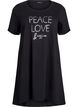 Short-sleeved nightgown in organic cotton, Black, Packshot image number 0
