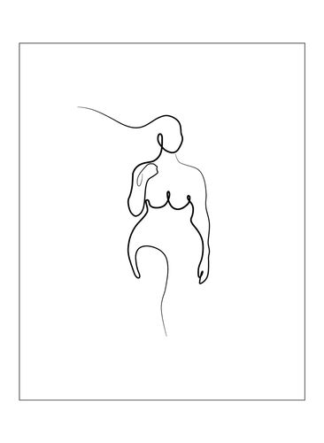 Poster with silhouette of a woman, Poster 1 Woman Whi, Packshot image number 0
