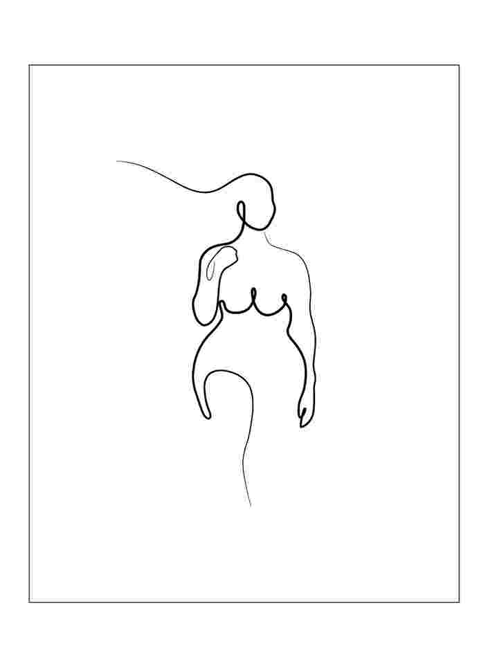 Poster with silhouette of a woman, Poster 1 Woman Whi, Packshot image number 0
