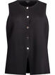 Sleeveless knit vest with decorative buttons, Black, Packshot image number 0