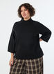 Knitted blouse in a viscose blend with a turtleneck, Black, Model image number 0