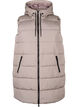 Long vest with hood and pockets, Beige, Packshot image number 0