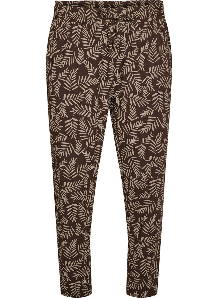 Cotton pyjamas pants with print, Brown, Packshot image number 0