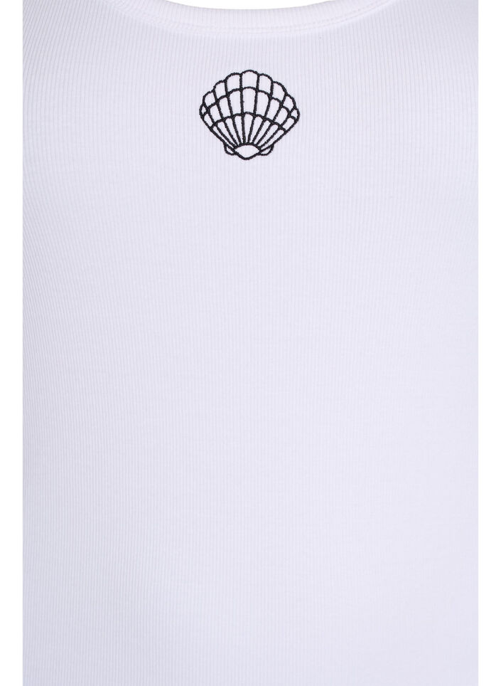 Fitted top with motif, White, Packshot image number 2