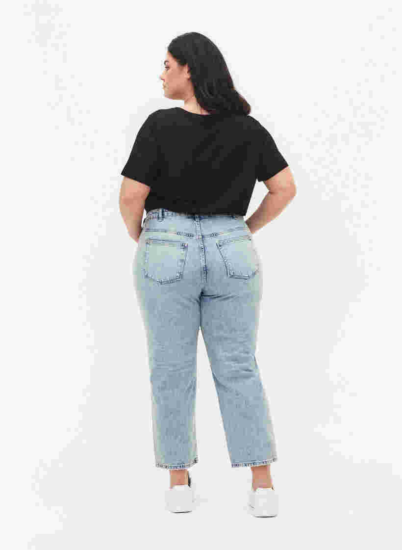 Cropped Vera jeans with studs, Light blue denim, Model image number 1