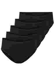 5-pack cotton knickers with regular waist, Black, Packshot