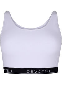 Cotton bra with round neckline - White - Sz. 85E-115H - Zizzifashion