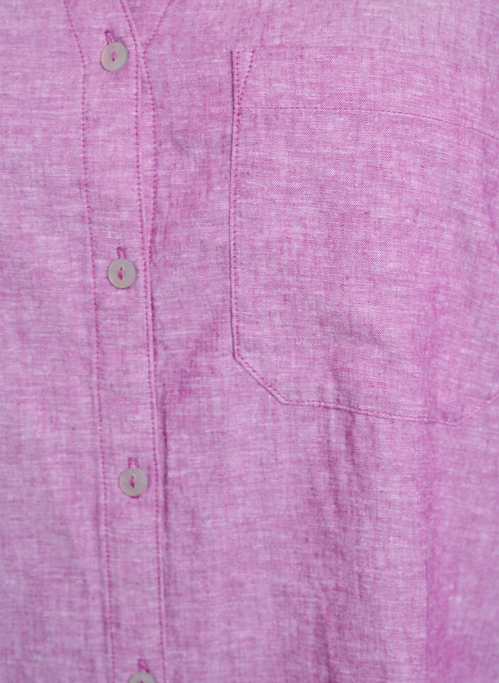 Shirt in linen and viscose with 3/4 sleeves, Purple, Packshot image number 2