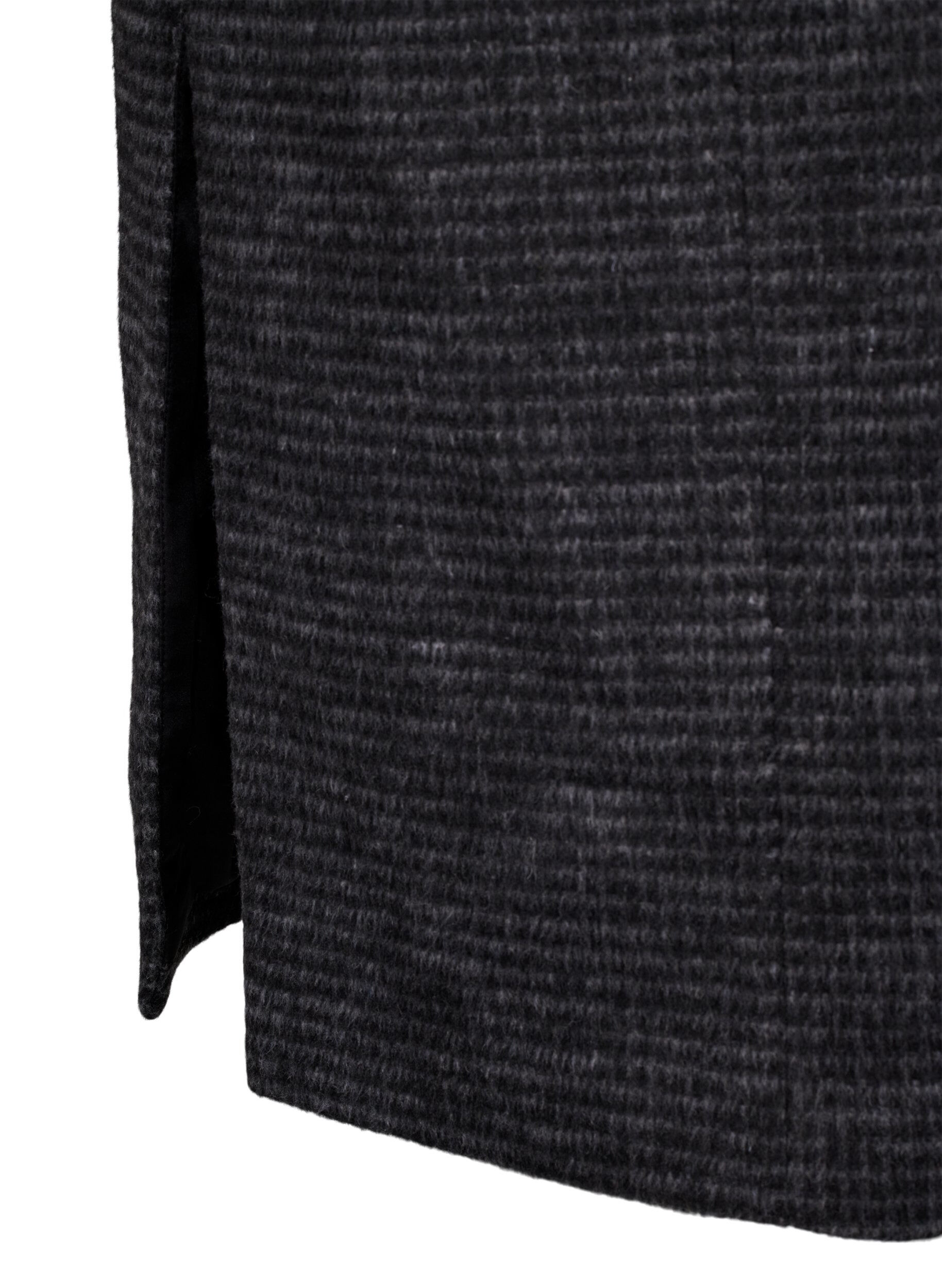 Zizzifashion Checked wool coat with a brushed texture, Black Comb, Packshot image number 3