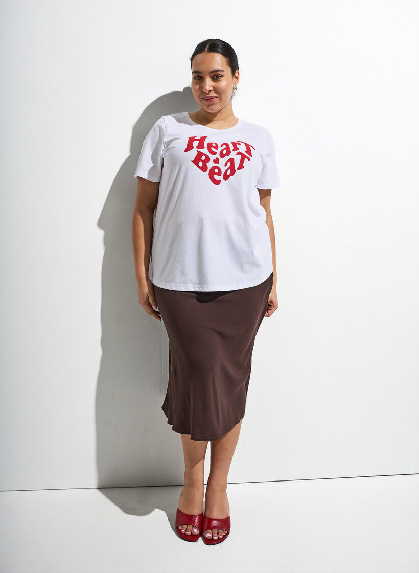 T-shirt with motif, White, Image image number 0
