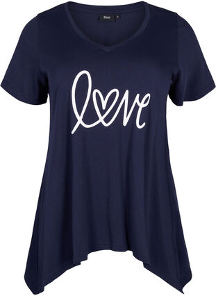 Cotton t-shirt with short sleeves, Night Sky LOVE, Packshot image number 0