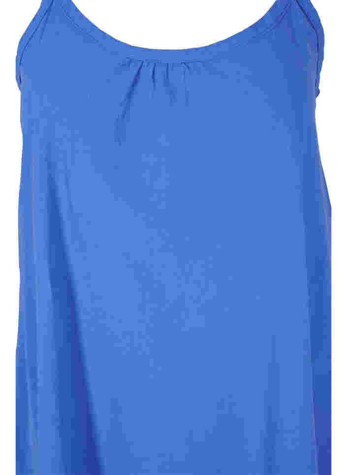 Cotton dress with thin straps and an A-line cut, Dazzling Blue, Packshot image number 2