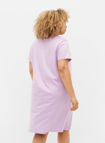 Short-sleeved cotton nightdress, Lilac Breeze w. Life, Model image number 1