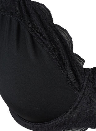 Underwired Figa bra with lace trim, Black, Packshot image number 2