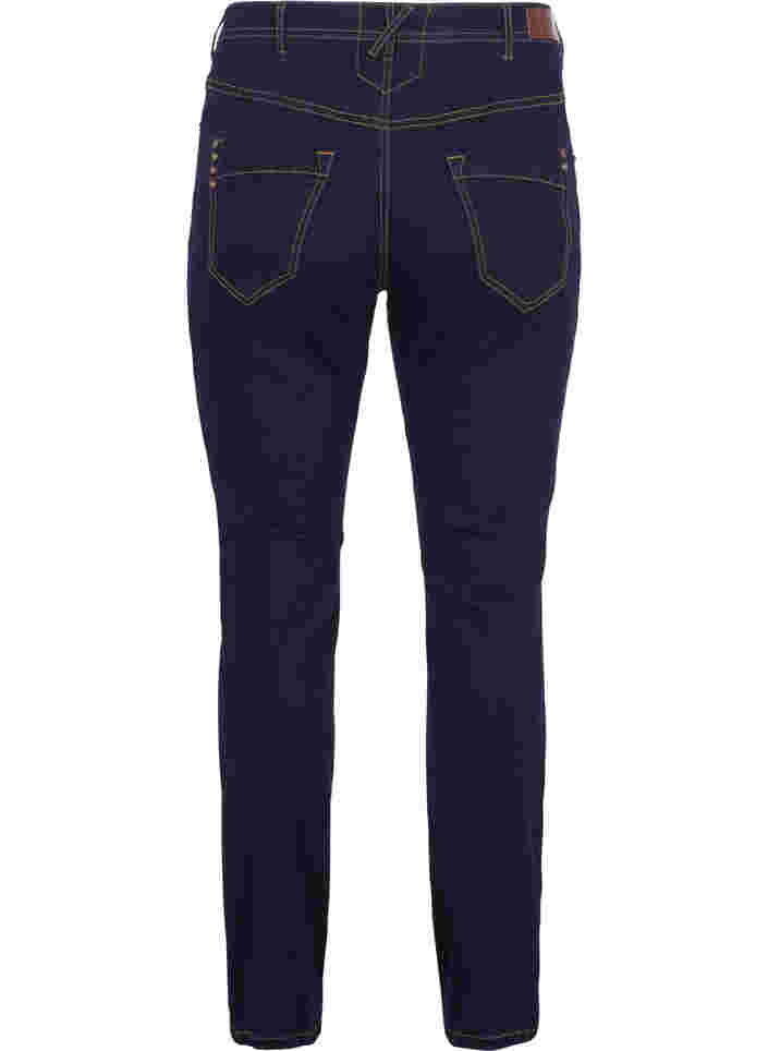 Slim fit Vilma jeans with a high waist, Dk blue rinse, Packshot image number 1