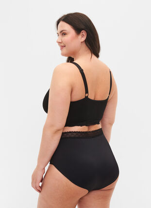 High-waisted knickers with laces, Black, Model image number 1