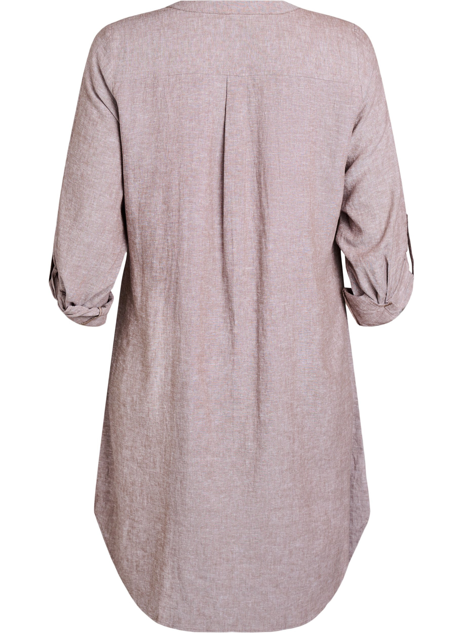 ZizzifashionLong shirt in linen and viscose, Brown, Packshot image number 1