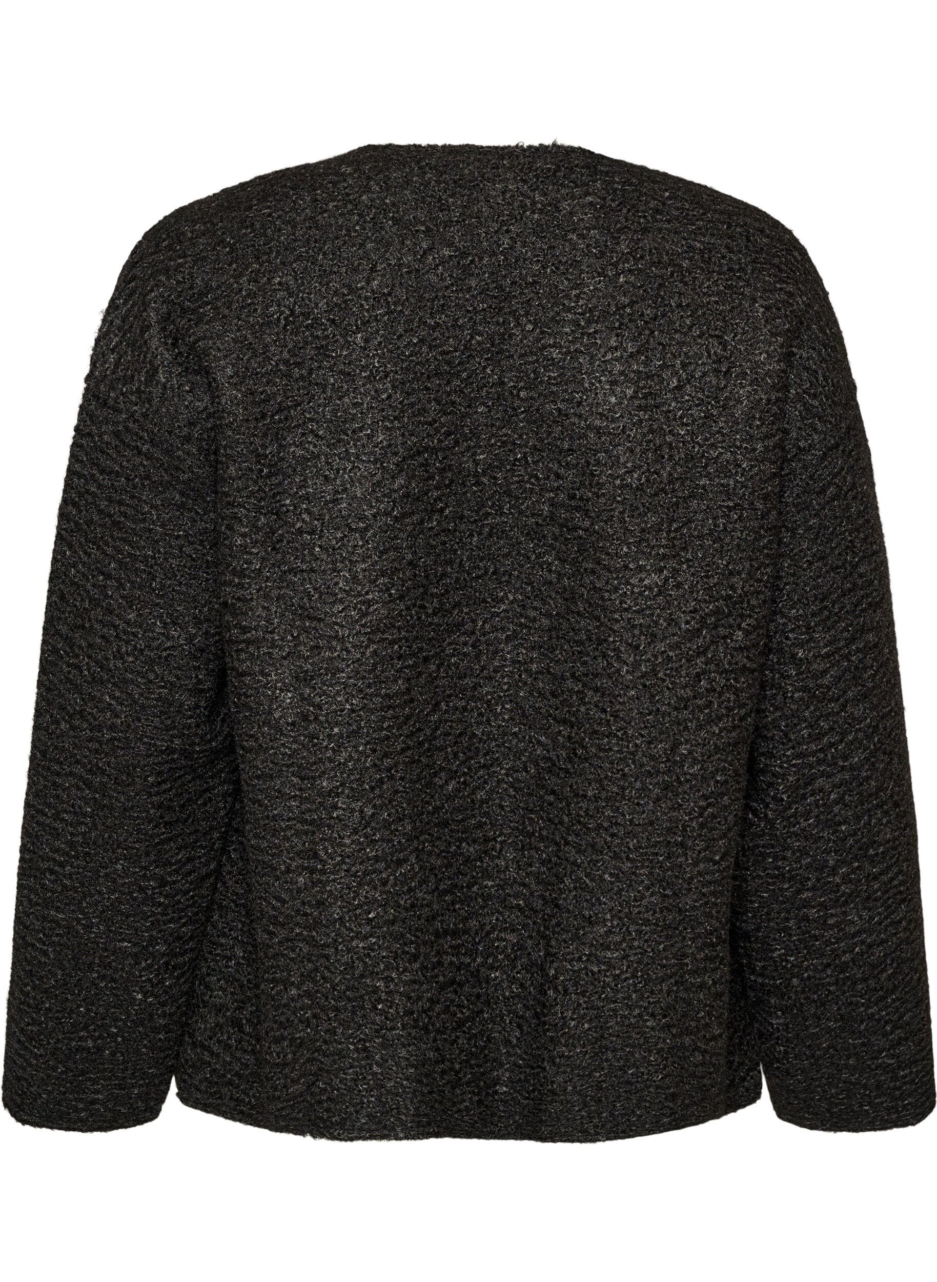 ZizzifashionLoose cardigan with pockets, Black, Packshot image number 1