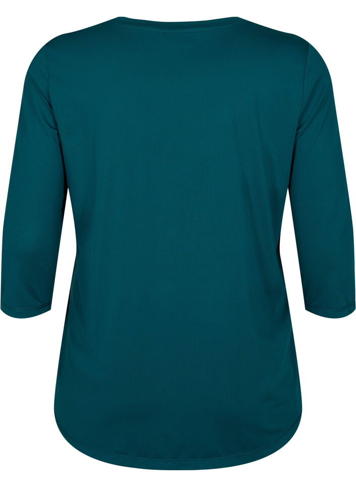 Workout top with 3/4 sleeves, Green, Packshot image number 1