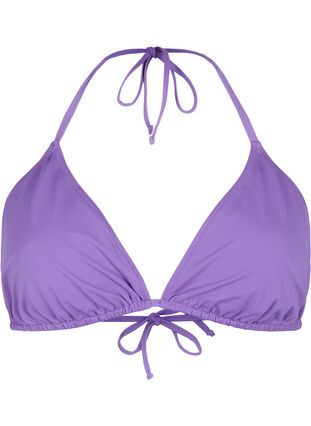Solid color triangle bikini top, Royal Lilac, Packshot image number 0
