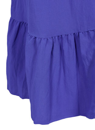 Short-sleeved viscose dress with v-neck, Dazzling Blue, Packshot image number 3