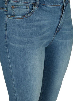 Cropped Amy jeans with a high waist and bows, Blue denim, Packshot image number 2