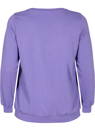 Cotton sweatshirt with text print, Veronica, Packshot image number 1