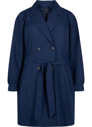 Trench coat with belt and pockets, Navy Blazer, Packshot image number 0