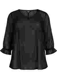 FLASH - Blouse with 3/4 sleeves and textured pattern