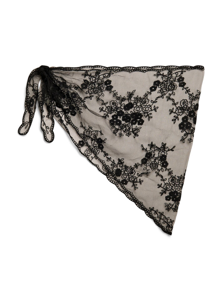 Triangular lace scarf, Black, Packshot