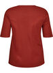 Ribbed jersey blouse with short sleeves, Red, Packshot image number 1