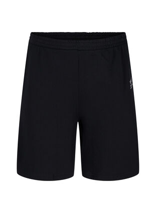 Sweat shorts with text print, Black, Packshot image number 0
