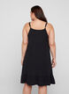Cotton dress with thin straps and an A-line cut, Black, Model image number 1