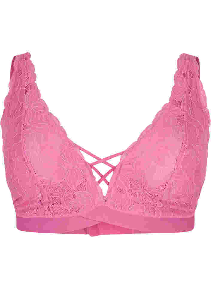 Support the breasts - Lace bra with thong details, Rose, Packshot image number 0