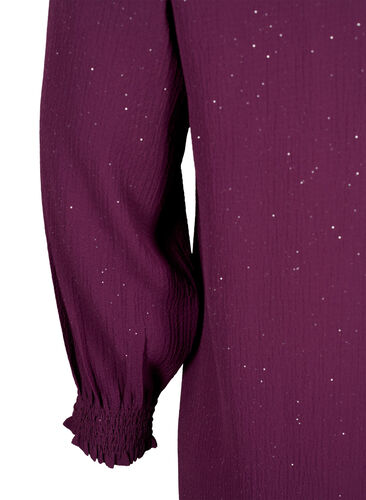 FLASH - Long sleeve dress with glitter, Purple w. Silver, Packshot image number 3