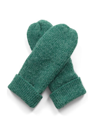 Knitted mittens, Evergreen Melange, Packshot image number 1