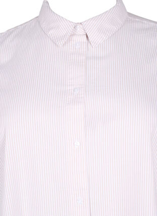 Long-sleeved cotton shirt, White Taupe Stripe, Packshot image number 2