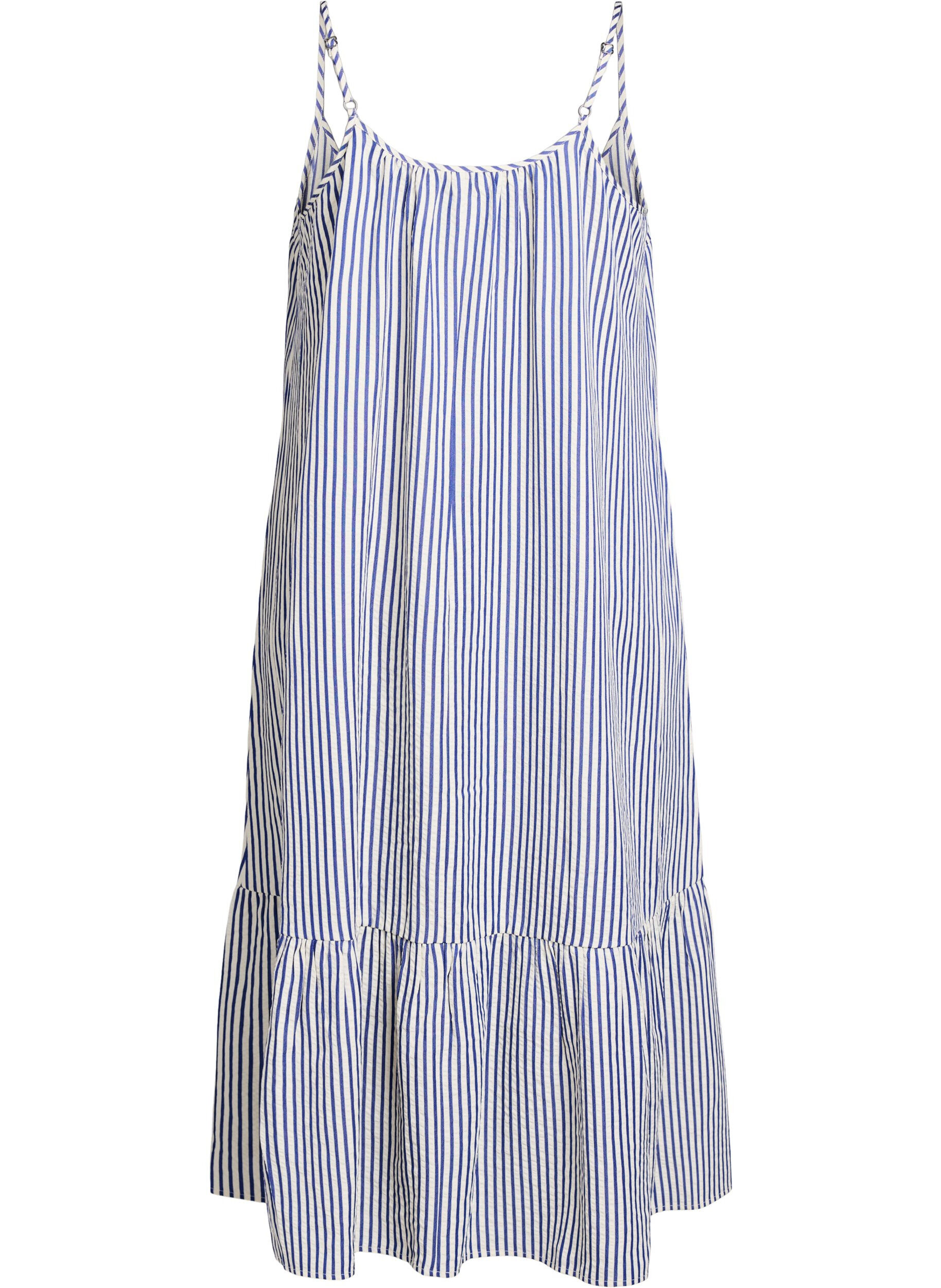 ZizzifashionSummer dress with stripes and A-line shape, Blue, Packshot image number 1
