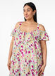 Floral midi dress with off-shoulder ruffle, Vanilla, Model image number 3
