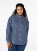 Striped denim shirt with chest pockets, Blue Denim Stripe, Model image number 0