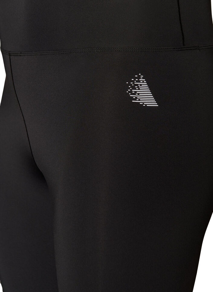Training tights with a high waist and pocket in the waistband, Black, Packshot image number 2