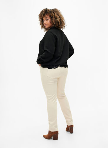 Slim fit Emily jeans with regular waist, Oatmeal, Model image number 1