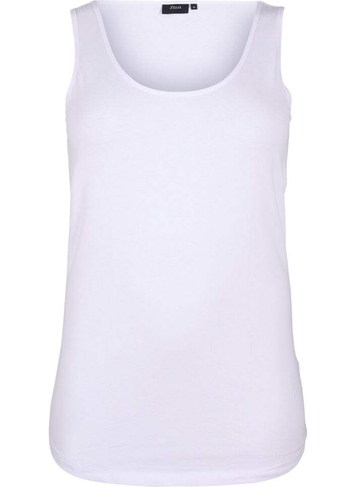 Cotton basic top, White, Packshot image number 0