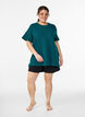 T-shirt in embossed cotton jersey, Green, Model image number 1
