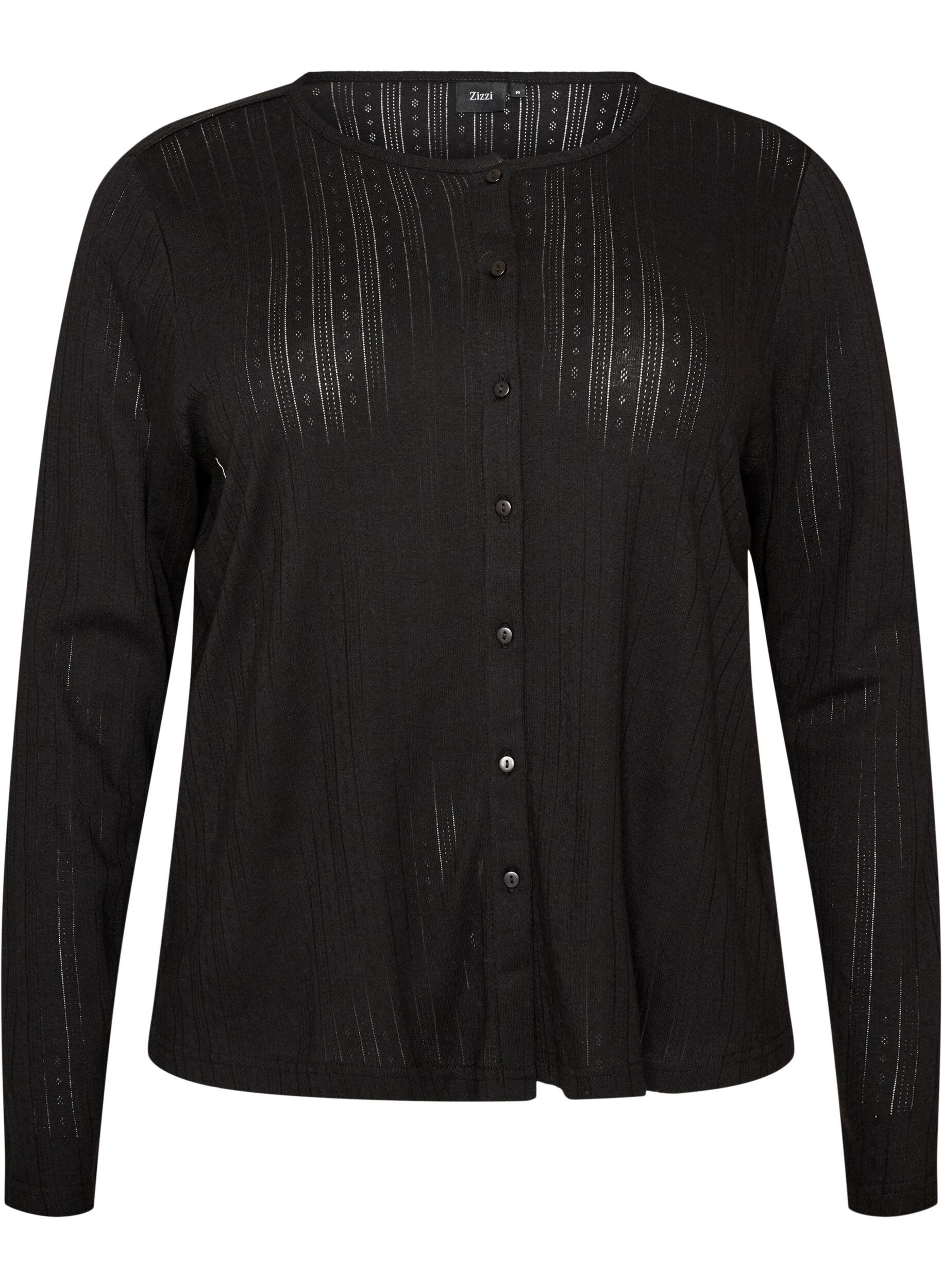 Cardigan in organic cotton with eyelet embroidery