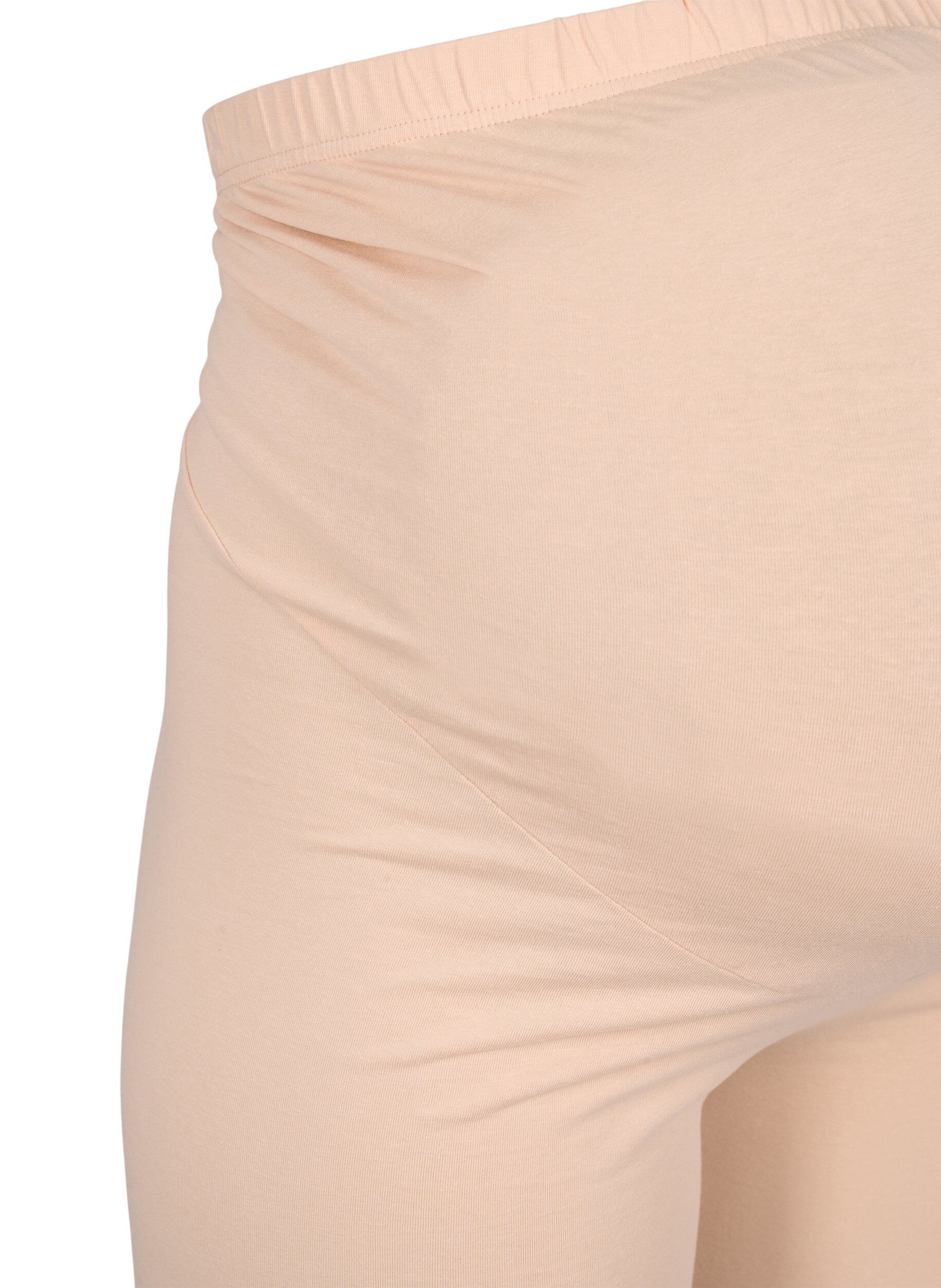 Zizzifashion Cotton tight-fitting maternity shorts, Beige, Packshot image number 2