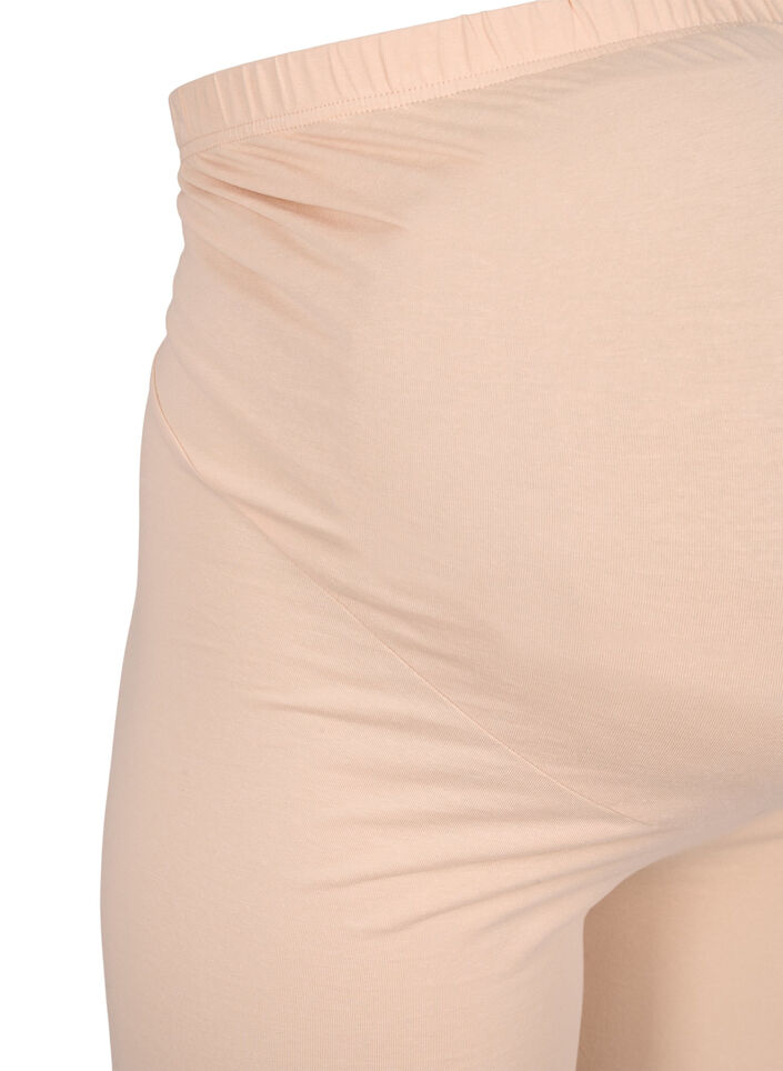 Cotton tight-fitting maternity shorts, Beige, Packshot image number 2