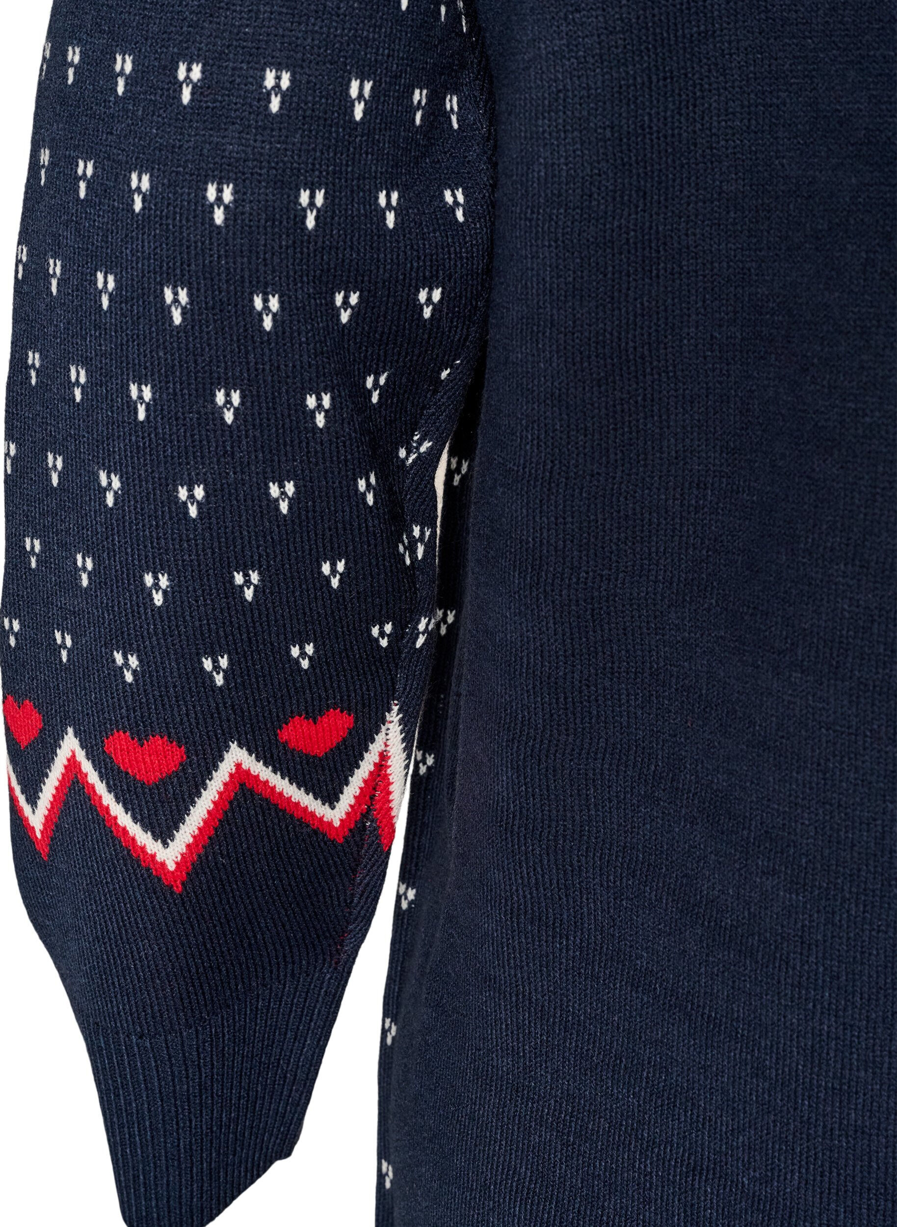 ZizzifashionShort knitted dress with Christmas motif, Blue, Packshot image number 3